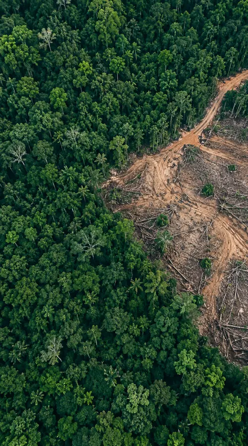 Forest canopy with detected clearing